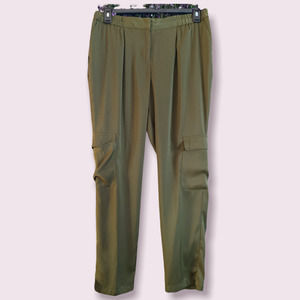Women's Worthington Pants Elastic Waist Cargo -olive